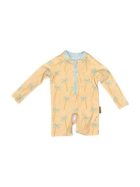 Lila & Jack Unisex Baby 12M Yellow and Blue Palm Tree Swimwear Romper